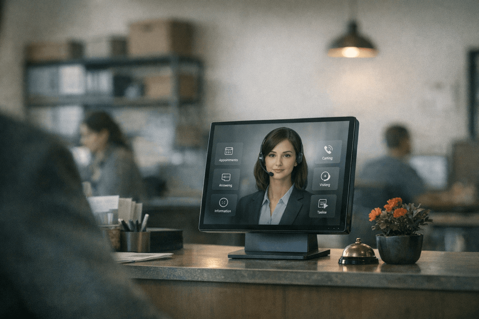 AI Receptionist for Small Business: Key Functions and Benefits featured image background